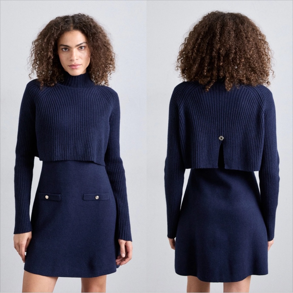 Maje Roquette Layered Knit Mini Dress FIRM PRICE NO OFFERS